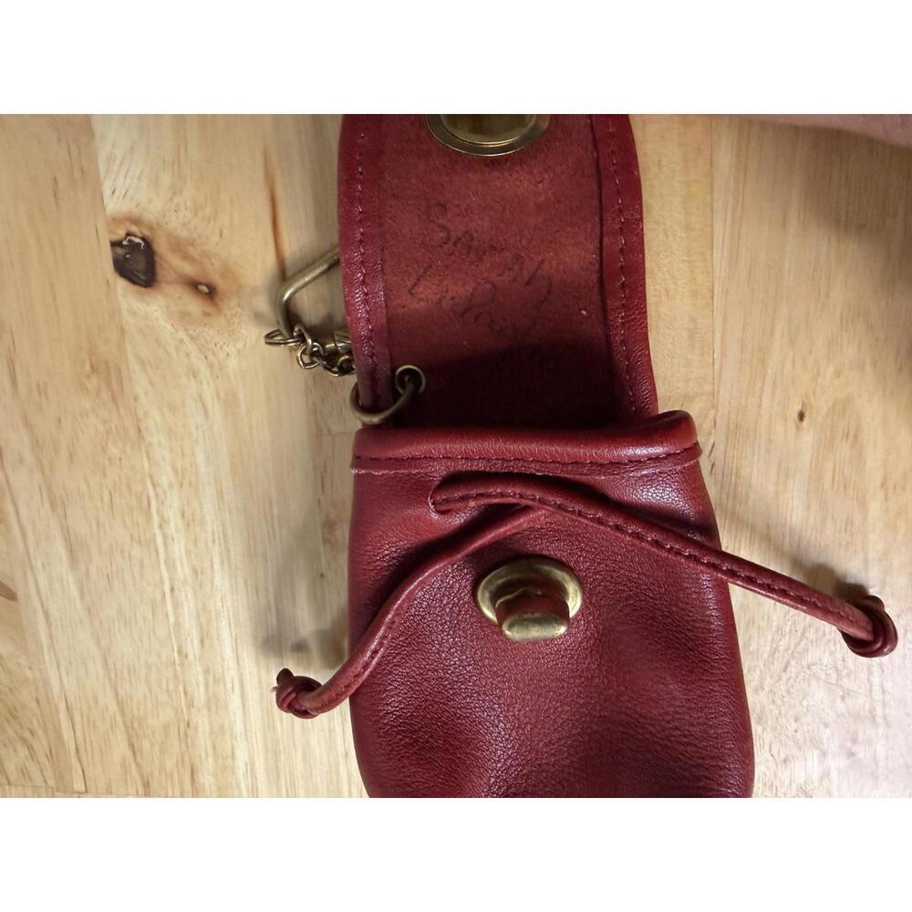 Vintage Coach Mini Daypack Key Fob Red Leather - READ Pen Writing AS-IS - Picture 4 of 5
